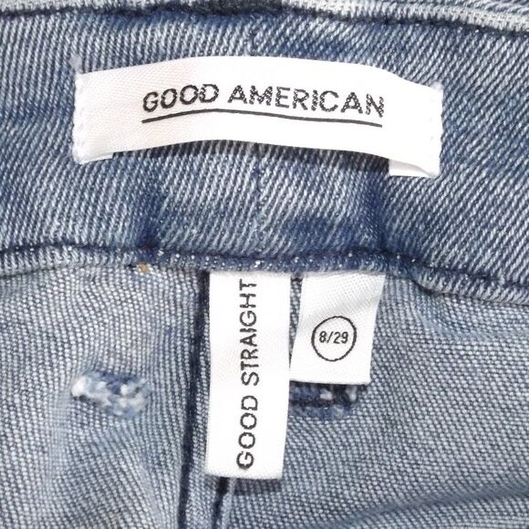 GOOD AMERICAN Jeans, 8/29, Light Wash, Good straight, Ankle, Zipper fly, Pockets - Picture 11 of 15